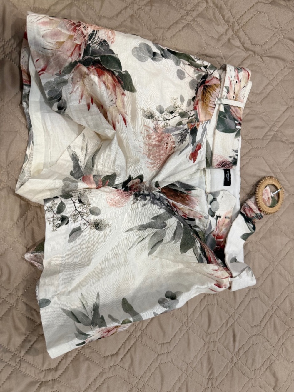 Express Floral Midi Skirt Women's Medium White Botanical Print